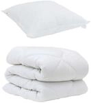 vidaXL Bettdecke mit Kissen 2-Tlg Wei&szlig; Mikrofaser 3376658