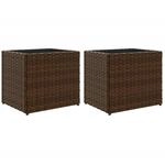 vidaXL Pflanzk&uuml;bel 2 Stk Braun 36x30x32 cm Poly Rattan 3210532