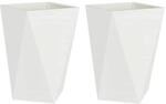 vidaXL Pflanzk&uuml;bel 2 Stk Wei&szlig; 50 x 50 x 75 cm Stahl 883797