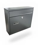 Relaxdays Briefkasten Querformat Eisen Anthrazit Abschlie&szlig;bar Wetterfest 31 cm x 36
