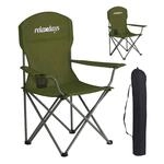 Relaxdays Campingstuhl 2er Set Eisen Polyester Gr&uuml;n Faltbar Mit Getr&auml;nkehalter 97