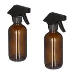 Relaxdays Spr&uuml;hflaschen 2er Set Glas Kunststoff Braun Schwarz Nachf&uuml;llbar