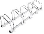 Relaxdays Fahrradst&auml;nder Stahl Silber f&uuml;r 5 Fahrr&auml;der 26 cm x 130 cm x 32 cm