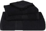 vidaXL Handt&uuml;cher 2 Stk Schwarz 100x200 cm 360 g/m&sup2; 100% Baumwolle 136962