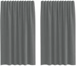 vidaXL Voile Vorh&auml;nge mit Stangentaschen 2 Stk Dunkelgrau 4102182