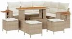 vidaXL Gartensofa-Set mit Kissen 9 Stk Beige und Creme 3363181
