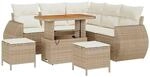vidaXL Garten-Sofa-Set 8-Tlg Beige Poly Rattan 3361876