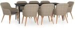 vidaXL 9-Tlg Garten-Essgruppe mit Kissen Braun 3099528