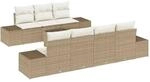 vidaXL Garten-Sofa-Set 8-Tlg Beige Poly Rattan 3346971