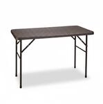 Relaxdays Gartentisch Rechteckig Kunststoff Braun Klappbar 74 cm x 121,5 cm x 61,5 cm