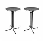 Beautissu Bellini Stehtisch &oslash;80xH110cm Grau 2tlg