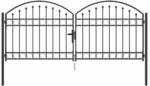 vidaXL Zauntor mit Schloss Grau 301 x 175,5 cm Stahl 42008934