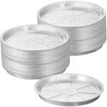 Relaxdays Aluschalen Aluminium Silber Rund Hitzebest&auml;ndig 100er Set 2,5 cm x &oslash; 27,5