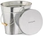 Relaxdays Ascheeimer Verzinkter Stahl Silber mit Deckel