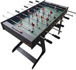 Relaxdays Kickertisch MDF Kunststoff Eisen Dunkelbraun Gr&uuml;n Klappbar Rutschfest 78