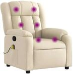 vidaXL Massagesessel Creme Stoff 373595