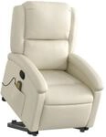 vidaXL Massagesessel mit Aufstehhilfe Creme Kunstleder Modell 5