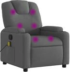 vidaXL Massage-Relaxsessel Stoff Dunkelgrau 3205513