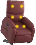 vidaXL Massagesessel mit Aufstehhilfe Wei&szlig;rot Kunstleder Modell 6