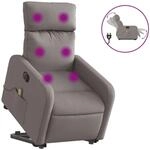 vidaXL Elektrischer Massagesessel mit Aufstehhilfe Taupe Stoff Modell 13