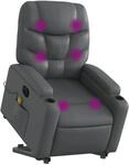 vidaXL Massagesessel mit Aufstehhilfe Elektrisch Grau Kunstleder Modell 5
