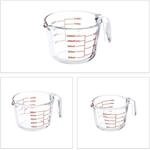 Relaxdays Messbecher Set Glas Transparent Dreiteilig 250 ml 500 ml 1,