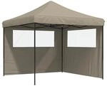 vidaXL Partyzelt Faltbar Pop-Up mit 2 Seitenteilen Taupe 4004923