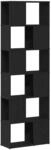 vidaXL B&uuml;cherregal/Raumteiler Schwarz Eichen-Optik 60x24x186 cm 862078