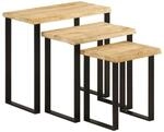 vidaXL Satztische mit Baumkante 3 Stk Massivholz Mango 372762