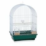 Relaxdays Vogelk&auml;fig Stahl Polypropylen Wei&szlig; Gr&uuml;n mit Schaukel 49,5 cm x 34,5 cm x