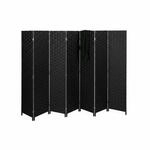 Relaxdays Paravent Holz Schwarz 8-teilig Faltbar 170 cm x 320 cm x 2 cm