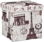 Relaxdays Sitzhocker Kunstleder Paris Faltbar mit Stauraum 38 cm x 38 cm x 38 cm 2,5