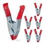 Relaxdays Klemmzwingen 6er Set Metall Rot Rutschfest 14,5 cm x 9,5 cm x 3 cm 60 g