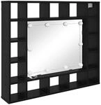 vidaXL Spiegelschrank mit Regal Schwarz Eichen-Optik 91 x 15 x 76,5 cm 879458