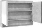 vidaXL Spiegelschrank f&uuml;rs Bad 80x15x60 cm MDF Betongrau 331535