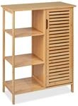 Relaxdays Badschrank Bambus Natur Mit T&uuml;r 87,5 cm x 67 cm x 33 cm 9 kg