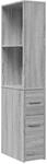 vidaXL Badschrank Schmal mit Rollen Grau Sonoma Holzwerkstoff 855300
