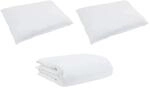 vidaXL Bettdecken Set mit Kissen 3-Tlg Wei&szlig; Daunenfeder 3377000