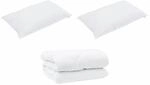 vidaXL Winterbettdecke mit Kissen 3-Tlg Wei&szlig; Mikrofaser 3377825