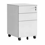 Relaxdays Rollcontainer Stahl Wei&szlig; Abschlie&szlig;bar 60 cm x 39 cm x 52 cm 15,6 kg
