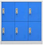 vidaXL Schlie&szlig;fachschrank Hellgrau und Blau 90x45x92,5 cm Stahl Modell 2