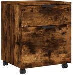 vidaXL Mobiler Aktenschrank mit Rollen R&auml;uchereiche 45x38x54 cm