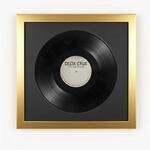 K-M&ouml;bel Schallplatten Rahmen Gold 40x40cm mit Schwarzem Passepartout f&uuml;r die...