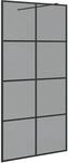 vidaXL Walk-In Duschwand Schwarz 100 x 195 cm Geh&auml;rtetes Glas 42022049
