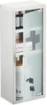 Relaxdays Medizinschrank Edelstahl Silber Abschlie&szlig;bar 45 cm x 18 cm x 12 cm 1,8 kg