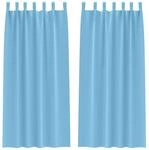 vidaXL Verdunkelungs-Vorh&auml;nge mit Ringen Himmelblau Polyester 4107547
