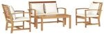 vidaXL Gartensofa-Set 4 Stk Natur Massivholz Teak 3356853
