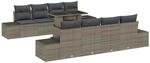 vidaXL Gartensofa-Set mit Kissen mit Speicher mit Kissen 9 Stk Grau 3357882