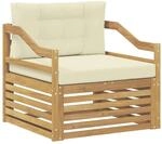vidaXL Outdoor-Sofa Wei&szlig; und Creme 3439152