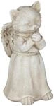 Relaxdays Katzenengel Polyresin Creme Wetterfest 18 cm x 8,5 cm x 9 cm